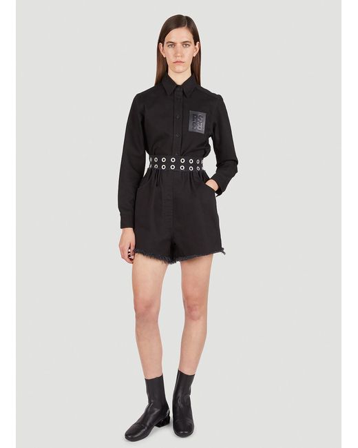 Raf Simons Black Eyelet Shorts