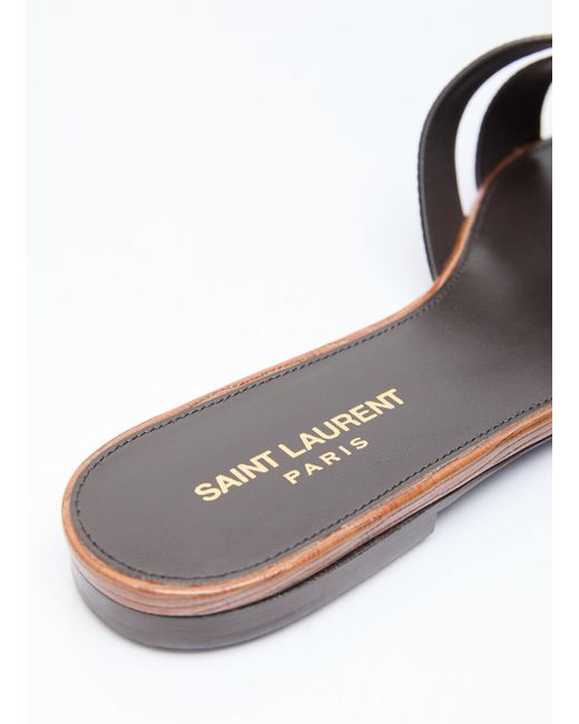 Saint Laurent Brown Tribute Sandals