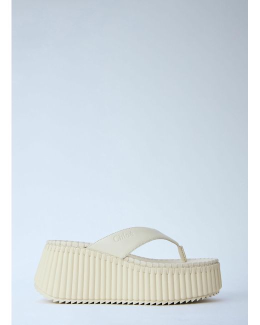 Chloé Blue Nama Wedge Sandals