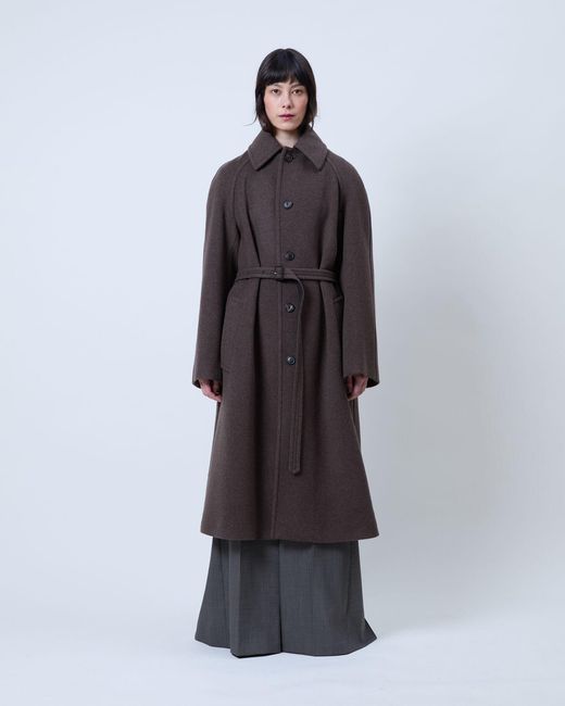 Phoebe Philo Brown Curve Shoulder Coat