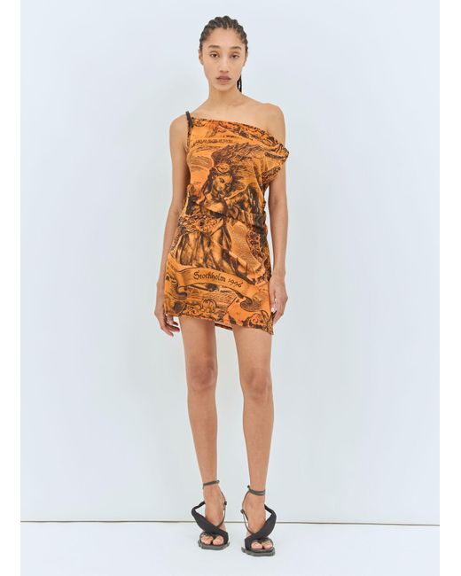 Acne Studios Printed Mini Dress in Orange Lyst UK