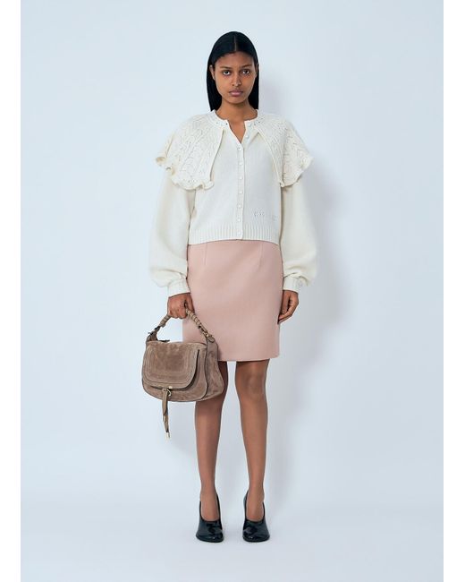Chloé White Wool-And-Cashmere-Blend Cardigan