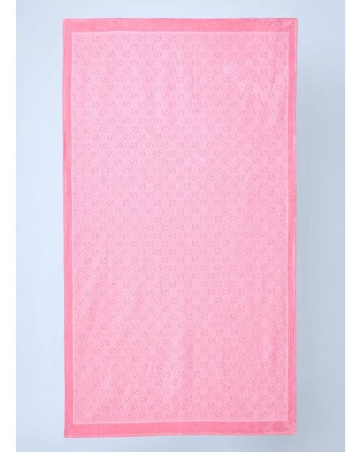 Gucci Pink Gg Terry-cloth Towel