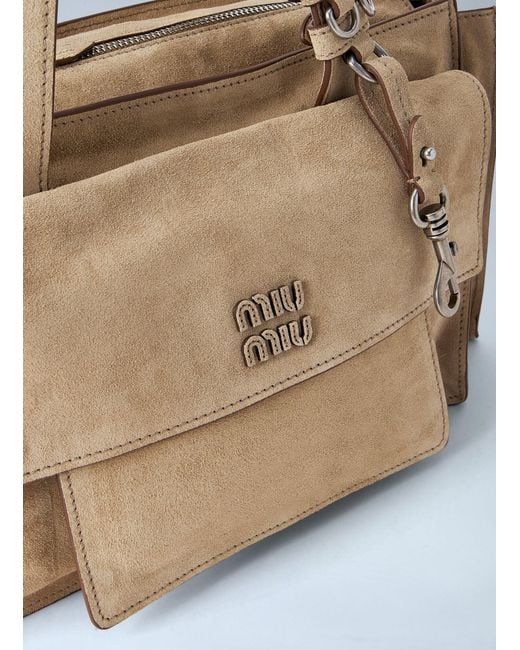 Miu Miu Blue Structured Leather Handbag