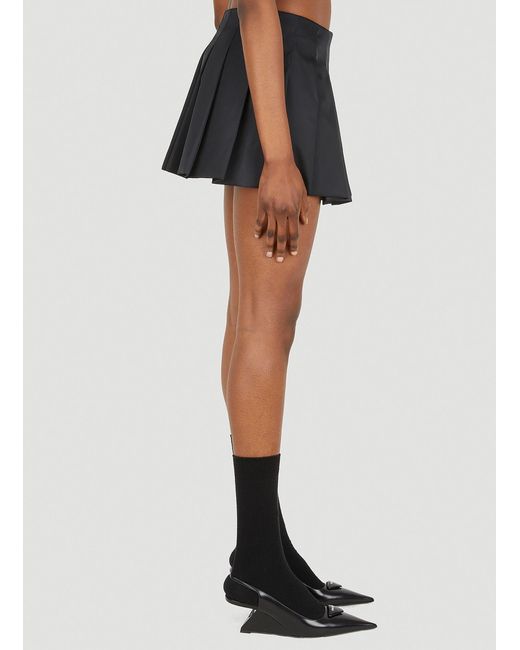 Prada Re-nylon Pleated Mini Skirt in Black | Lyst
