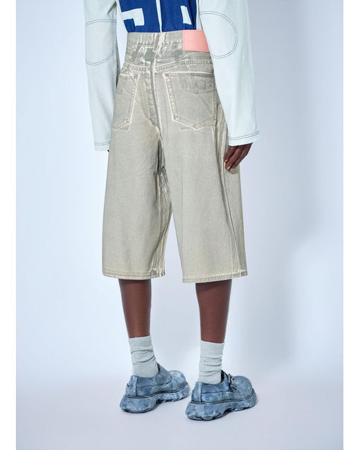Acne Blue Wide-Leg Denim Shorts for men
