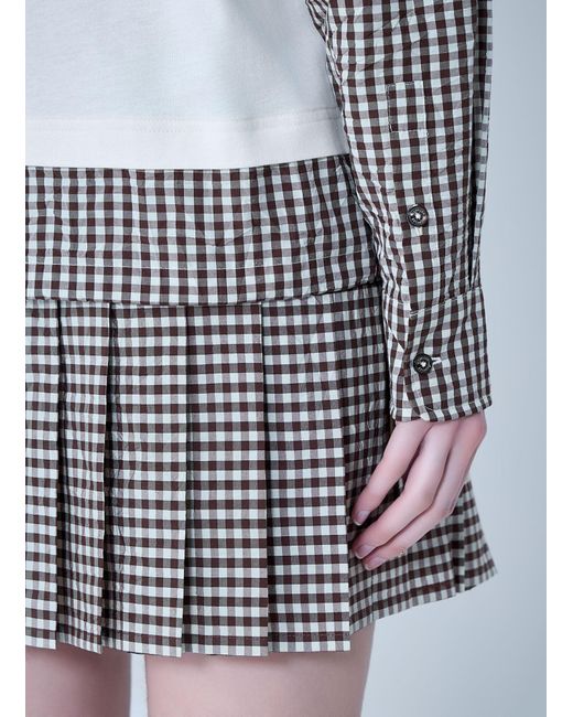 Moncler White Layered Check T-Shirt