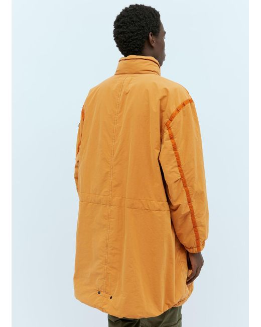 Stone Island Orange Long David Light Coat for men
