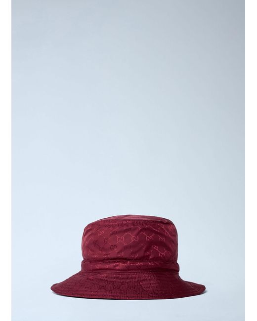Gucci Red Logo Motif Bucket Hat