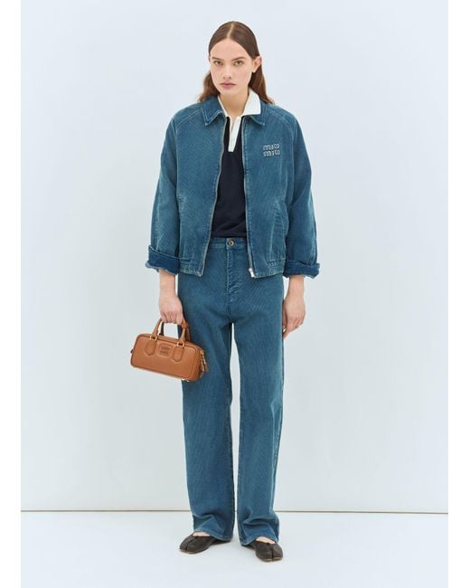 Miu Miu Blue Corduroy Pants