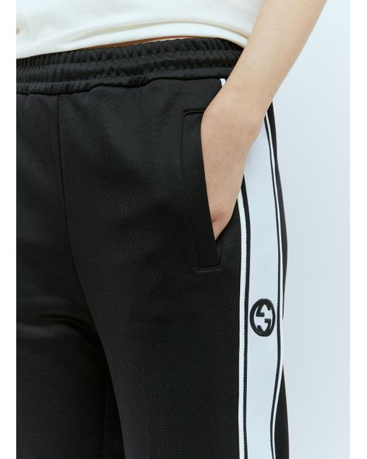 Gucci Black Logo Embroidery Track Pants