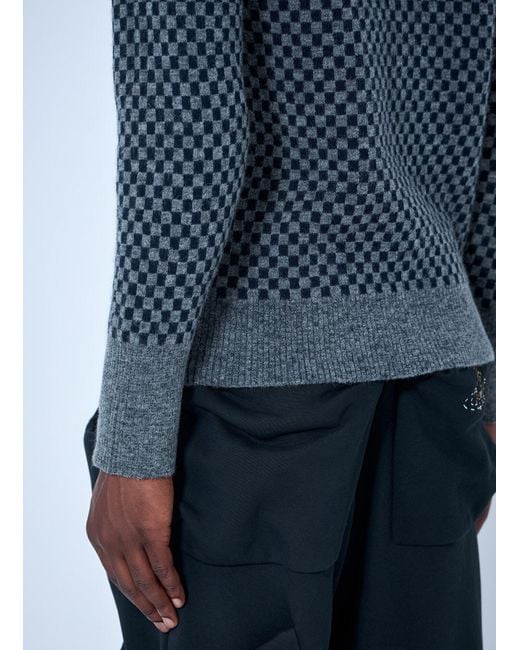 Vivienne Westwood Blue Checkmate Jumper for men
