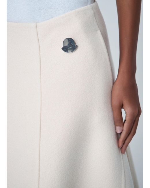 Moncler + Jil Sander White Panelled Wool-Blend Maxi Skirt