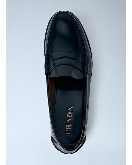 Prada Black Leather Loafers for men