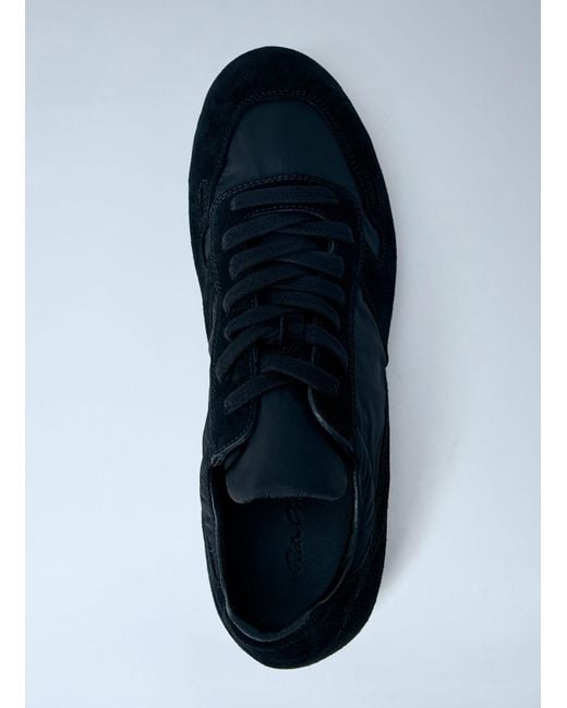 Rick Owens Blue Minimal Suede-Trimmed Sneakers for men