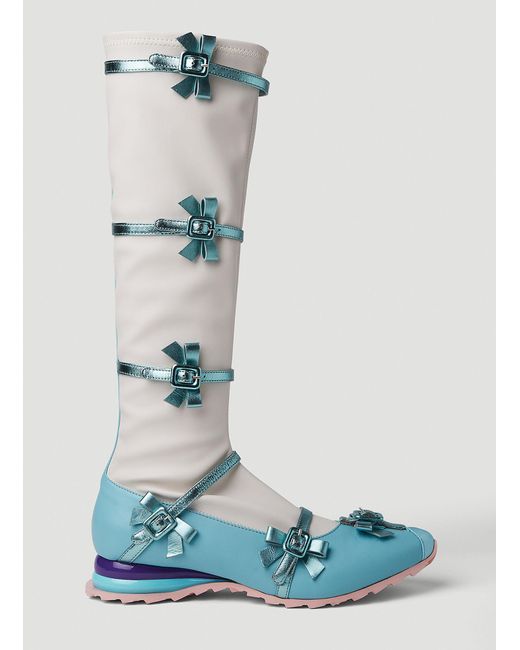 Kiko Kostadinov Ribbon High Boots in Blue | Lyst Kiko Kostadinov Ribbon High Boots in Blue | Lyst