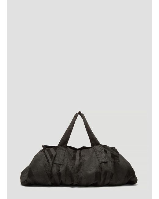 h:ours Black Mud Stripe Duffle Bag for men