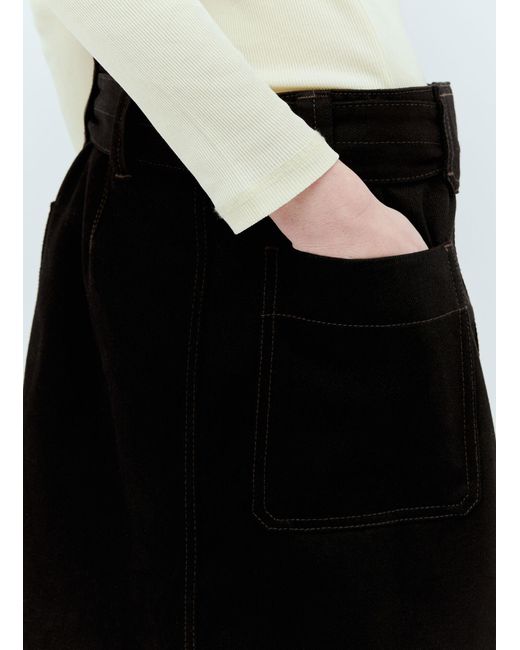 Lemaire Black Belted Apron Skirt