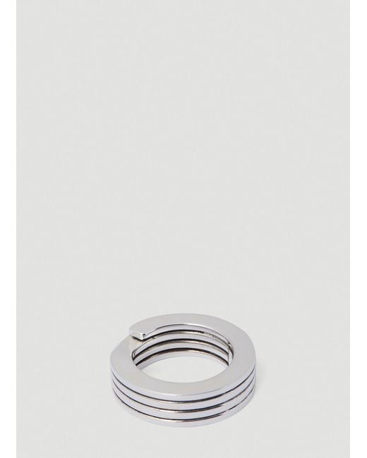 Bottega Veneta White Layered Ring for men