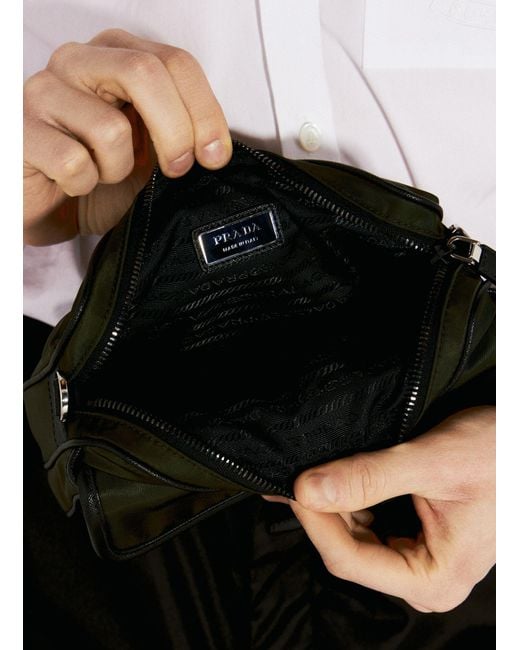 Prada White Re-nylon And Saffiano Leather Crossbody Bag for men