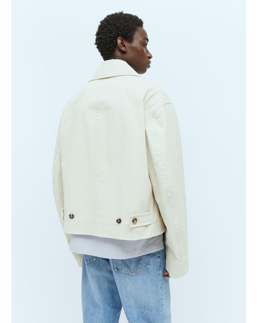 Bottega Veneta White Canvas Blouson Jacket for men