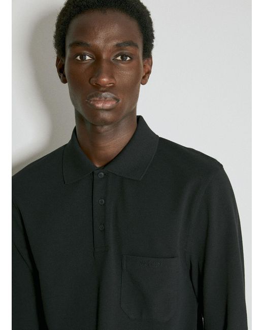 Saint Laurent Gray Micro Waffle Knit Polo Shirt for men