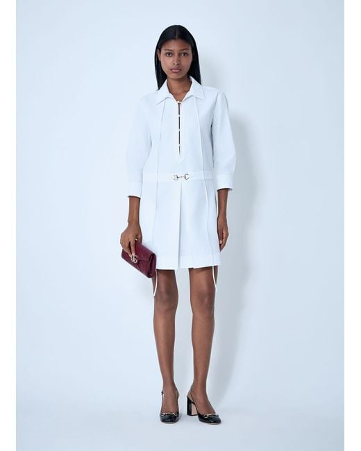 Gucci Blue Cotton Poplin Shirt With Horsebit Hardware
