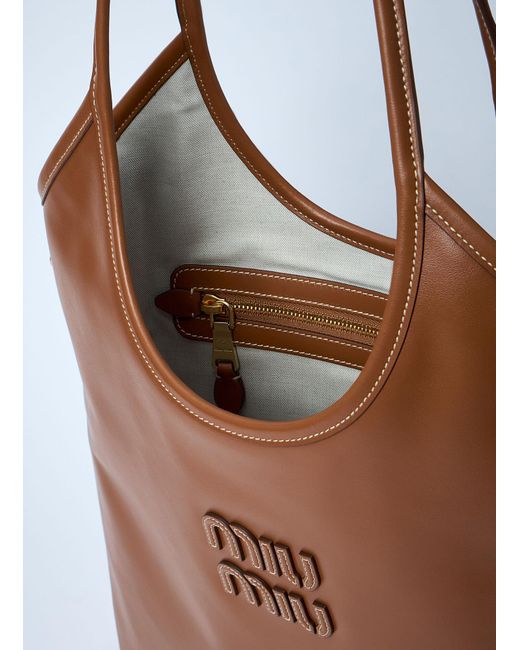 Miu Miu Brown Ivy Leather Shoulder Bag