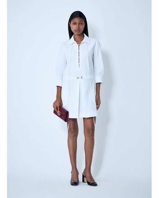 Gucci Blue Cotton Poplin Shirt With Horsebit Hardware