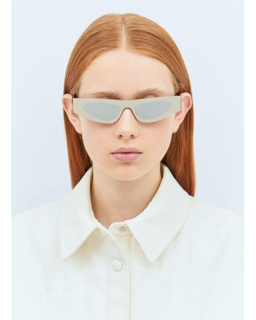 Gucci White Cat-Eye Sunglasses