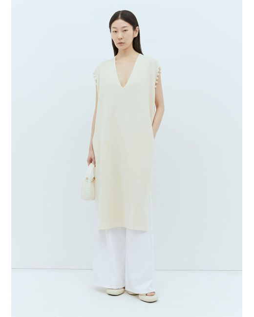 Max Mara White Knitted Midi Dress