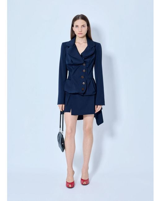 Vivienne Westwood Blue Drunken Tailored Blazer