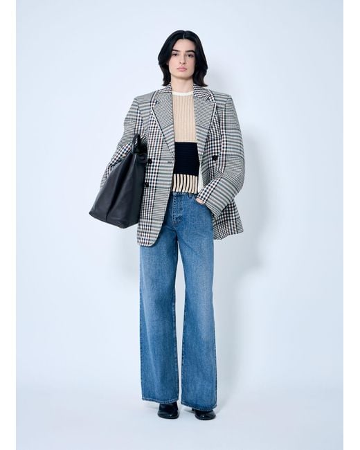 Bottega Veneta Blue Rib Patchwork Sweater