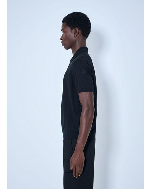 Moncler Blue Piqué Polo Shirt for men