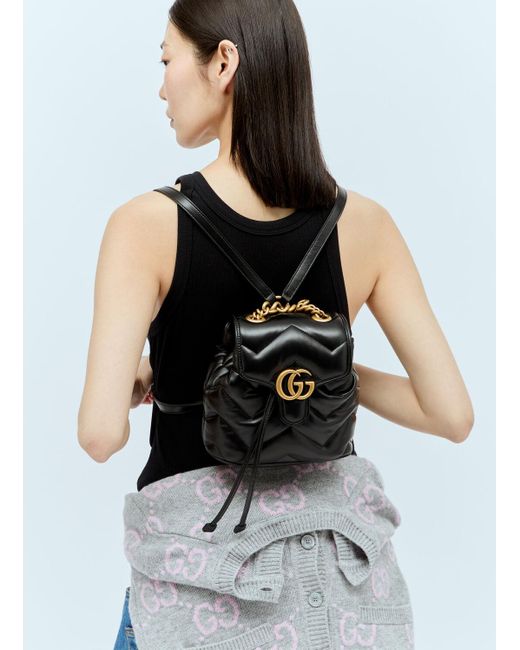 Gucci White Gg Marmont Matelassé Backpack