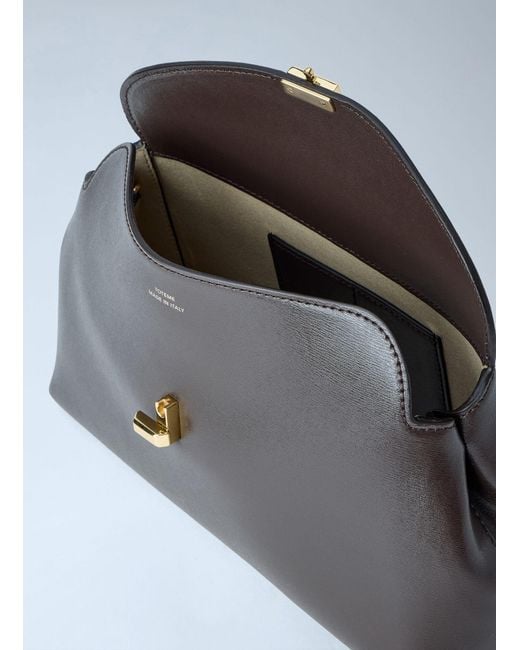 Totême  Brown T-Lock Leather Clutch