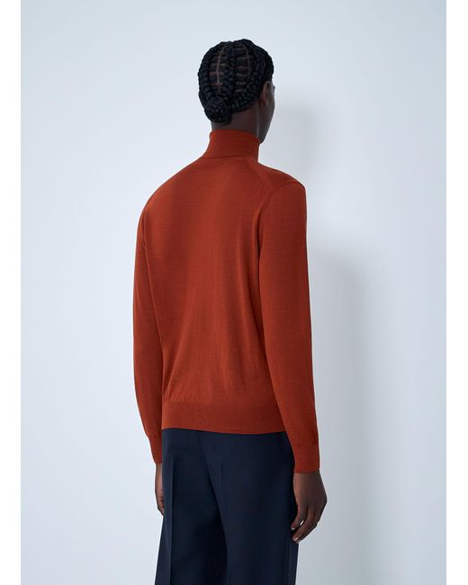Saint Laurent Red Wool Turtleneck Sweater for men