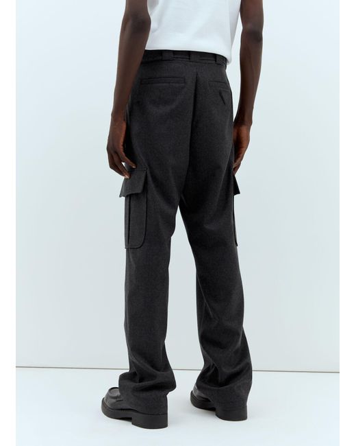 Prada Black Flannel Cargo Pants for men