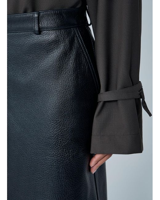 Totême Blue Leather Skirt