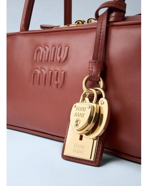 Miu Miu Red Beau Leather Handbag