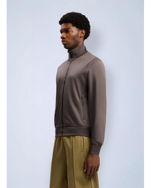 Palm Angels Brown Back Curved Logo Track Jacket for men