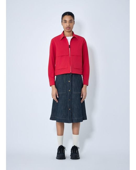 Moncler Red Zip-Up Cotton Jacket