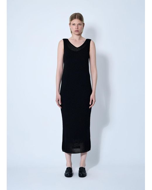 Max Mara Blue Valois Crochet Midi Dress