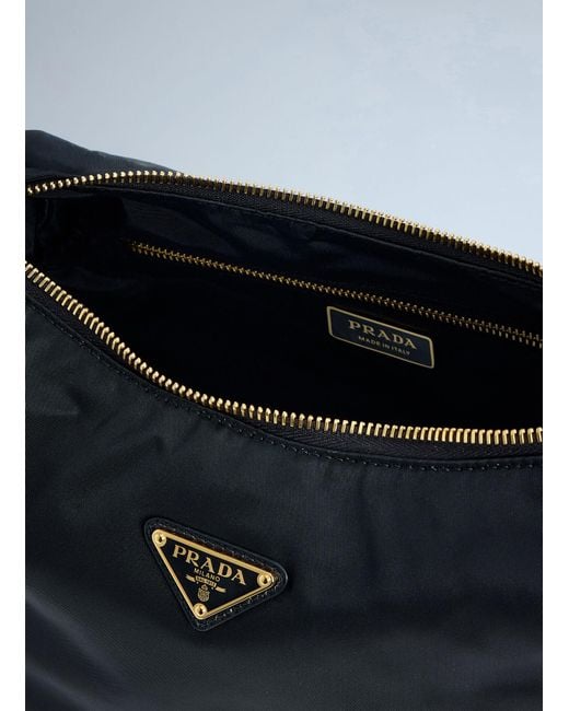 Prada Blue Explore Large Re-Nylon And Leather Shoulder Bag