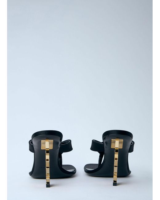 Saint Laurent Black Satin Opyum Mules