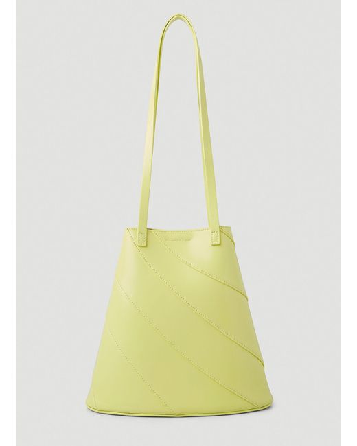 Kiko Kostadinov Leather Twisted Mini Shopper Shoulder Bag in Yellow | Lyst