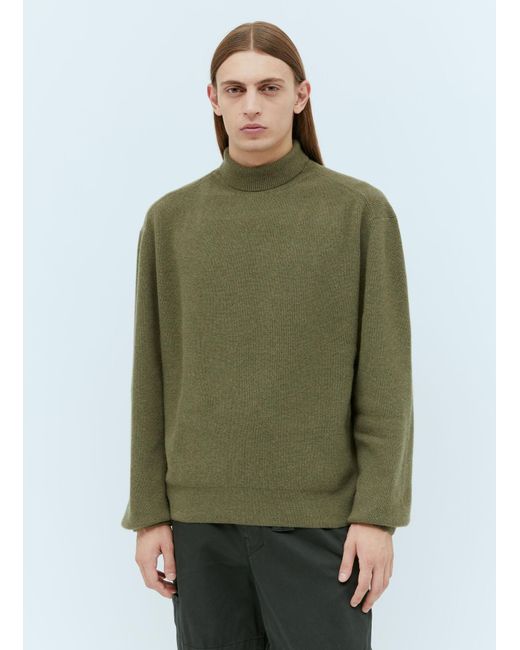 Lemaire Green Roll Neck Sweater for men