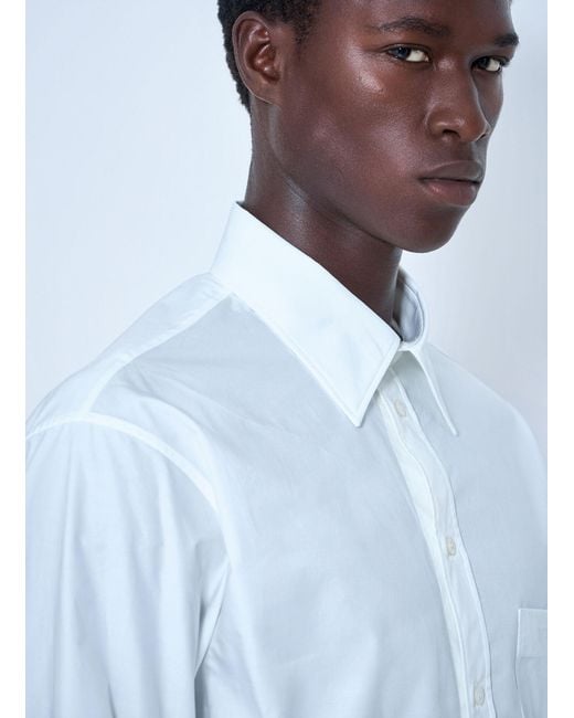 Balenciaga White Cotton Poplin Shirt for men