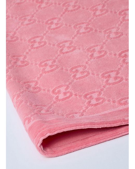 GUCCI タオル ピンク Gucci Gg Terry-cloth Towel in Pink | Lyst