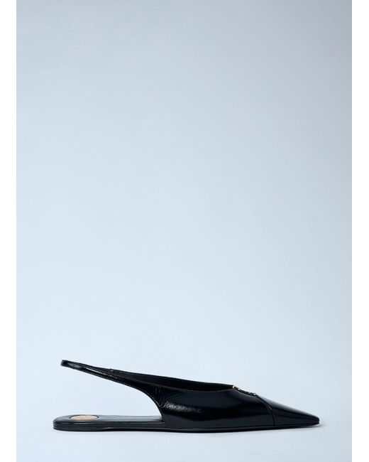 Saint Laurent White Babylon 00 Slingback Ballerina Flats